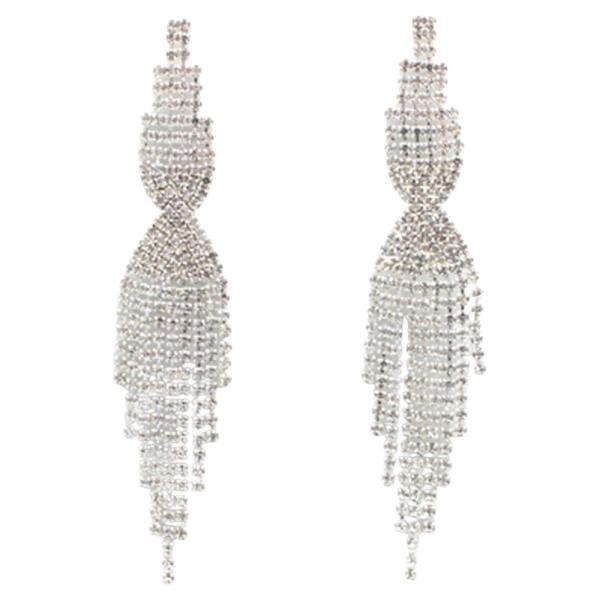 RHINESTONE FRINGE DROP EARRING