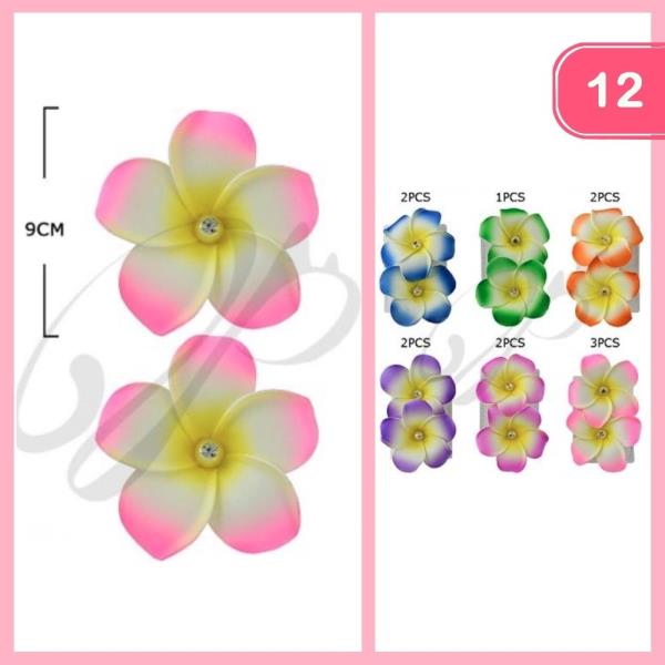 HAWAIIAN FLOWER HAIR PIN (12 UNITS)