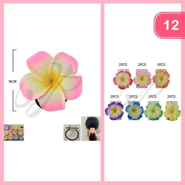 HAWAIIAN FLOWER HAIR TIE (12 UNITS)
