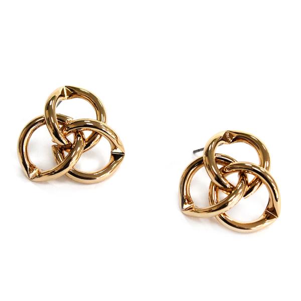 FLOWER METAL KNOT STUD EARRING