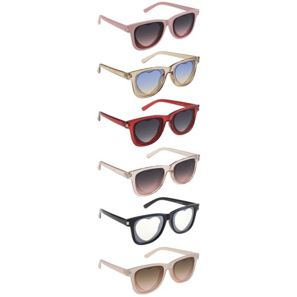 HEART SQUARE DESIGN SUNGLASSES 1DZ