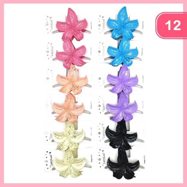 FLOWER HAIR CLAW CLIP (12 UNITS)