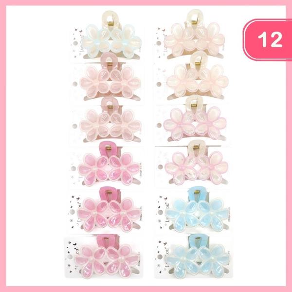 FLOWER HAIR CLAW CLIP (12 UNITS)