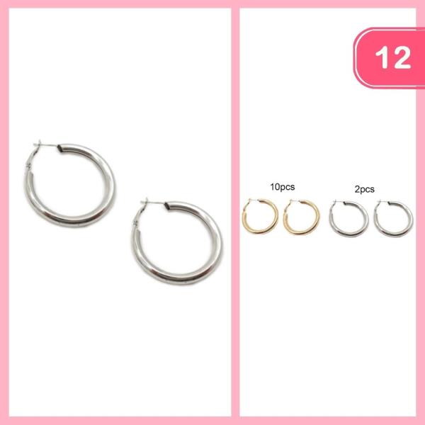 METAL HOOP EARRING (12 UNITS)