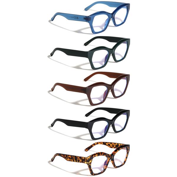 BLUE LIGHT BLOCKING OVERSIZED GEOMETRIC CAT EYE SUNGLASSES 1DZ