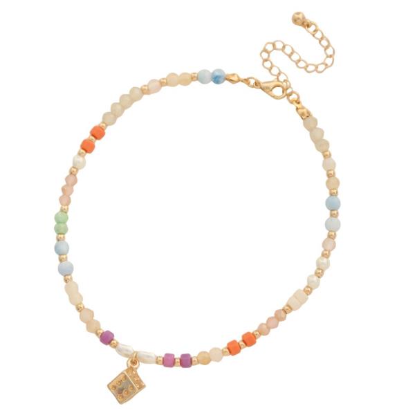 DICE CHARM BEADED ANKLET