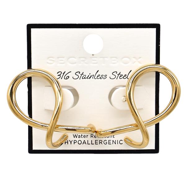 SECRET BOX LOOP METAL GOLD DIPPED EARRING