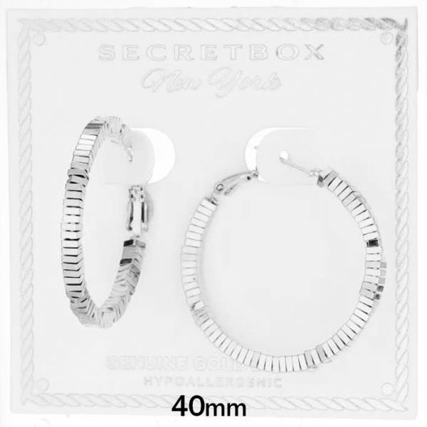 SECRET BOX GOLD DIPPED 40MM STACKED HOOP EARRING