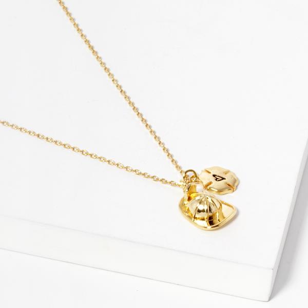 18K GOLD RHODIUM FIREFIGHTER HEART PENDANT NECKLACE