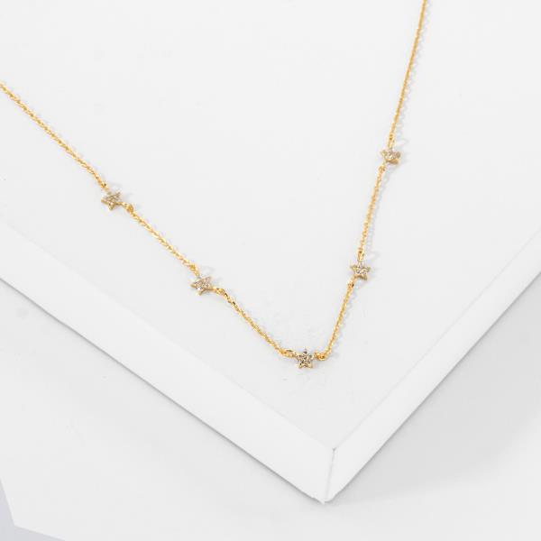 18K GOLD RHODIUM FOLLOW THE STARS STATION NECKLACE