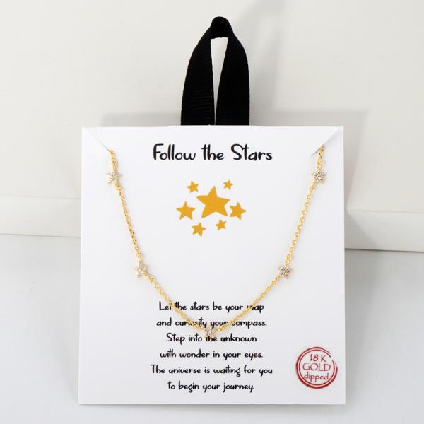 18K GOLD RHODIUM FOLLOW THE STARS STATION NECKLACE