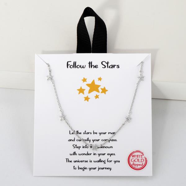 18K GOLD RHODIUM FOLLOW THE STARS STATION NECKLACE