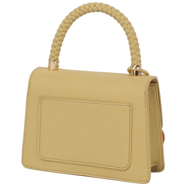 TEXTURED HANDLE SATCHEL W KEYCHAIN