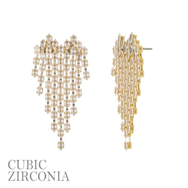 CZ MARQUISE TASSEL EARRING