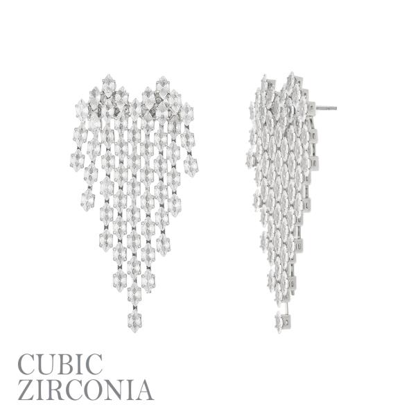 CZ MARQUISE TASSEL EARRING
