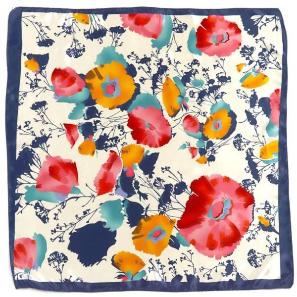 FLORAL PRINTED SILK LIKE SCARF