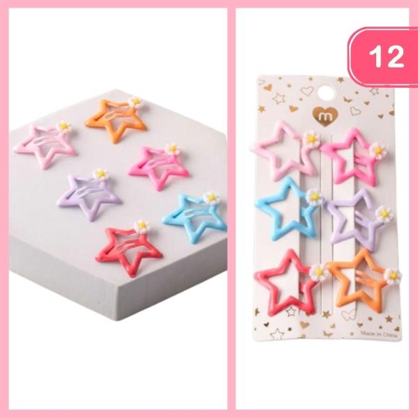 DAISY STAR ENAMEL SNAP CLIPS (12 UNITS)
