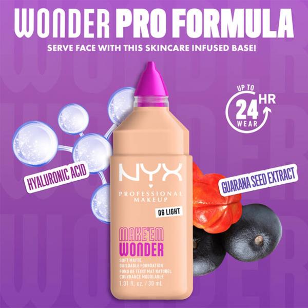 NYX MAKE EM WONDER SOFT MATTE BUILDABLE FOUNDATION (3 UNITS)