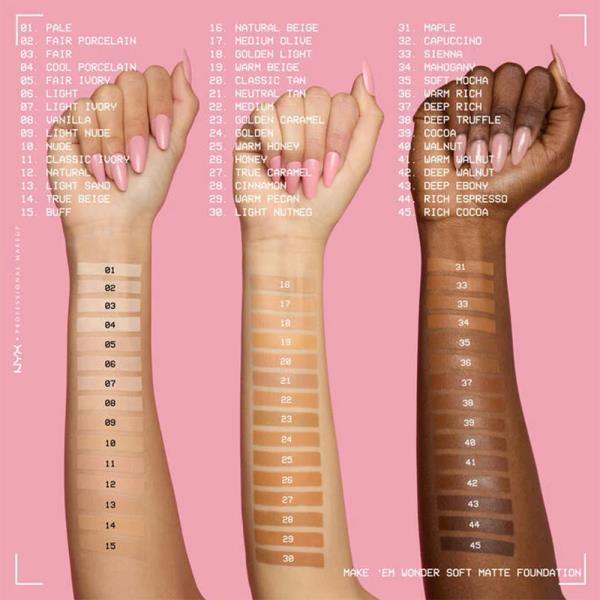 NYX MAKE EM WONDER SOFT MATTE BUILDABLE FOUNDATION (3 UNITS)