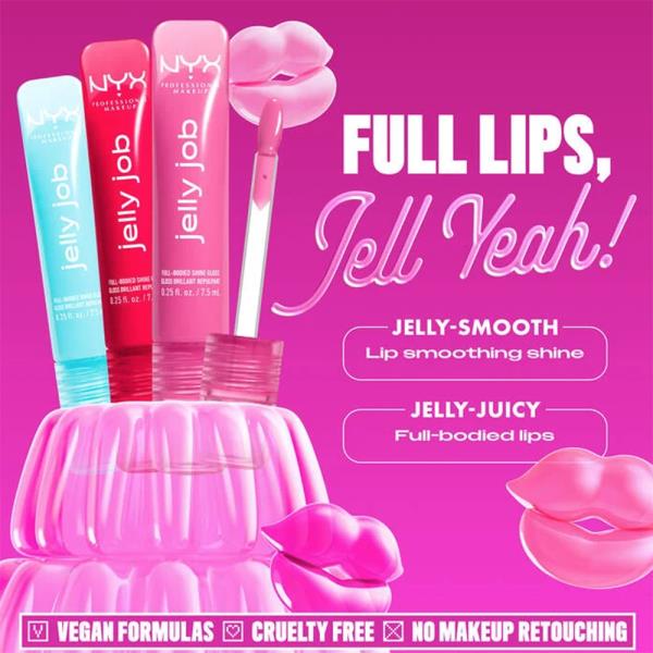 NYX JELLY JOB FULL BODIED HIGH SHINE GLOSS (3 UNITS)
