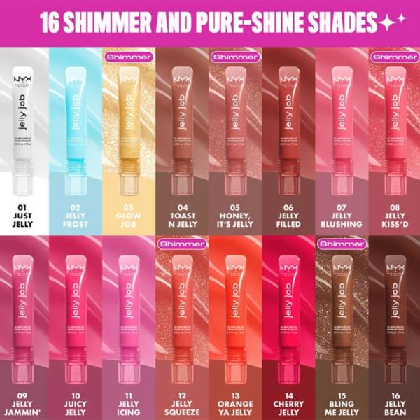 NYX JELLY JOB FULL BODIED HIGH SHINE GLOSS (3 UNITS)