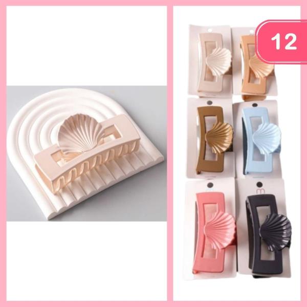 SHELL RECTANGLE HAIR CLAW CLIP (12 UNITS)