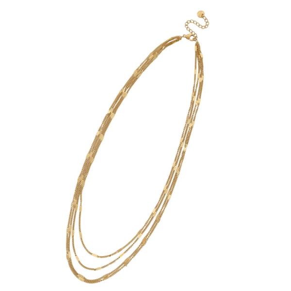 WATER RESISTANT STAINLESS STEEL LAYERED NECKLACE