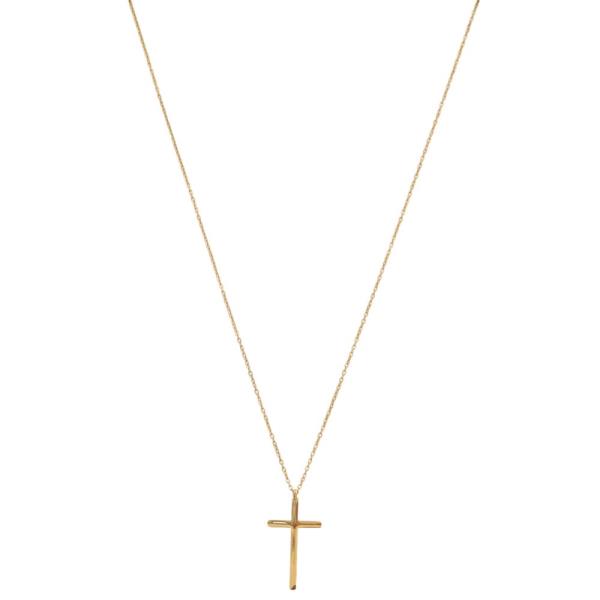 WATER RESISTANT STAINLESS STEEL CROSS CHARM NECKLACE