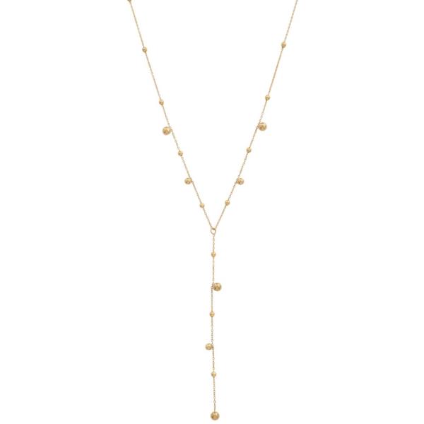 WATER RESISTANT STAINLESS STEEL BALL BEAD Y SHAPE NECKLACE