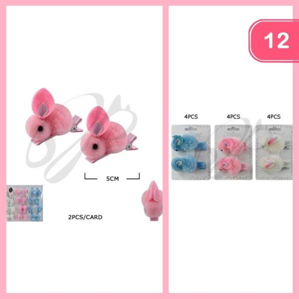 CUTE BUNNY HAIR CLIP (12 UNITS)