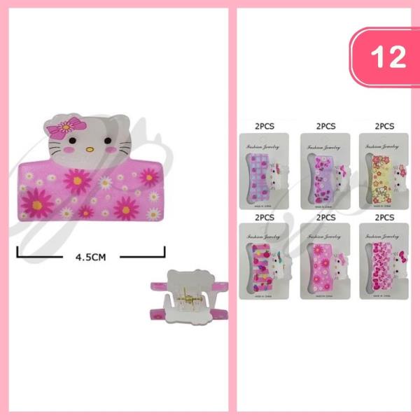 CUTE FLOWER KITTEN HAIR CLAW CLIP (12 UNITS)