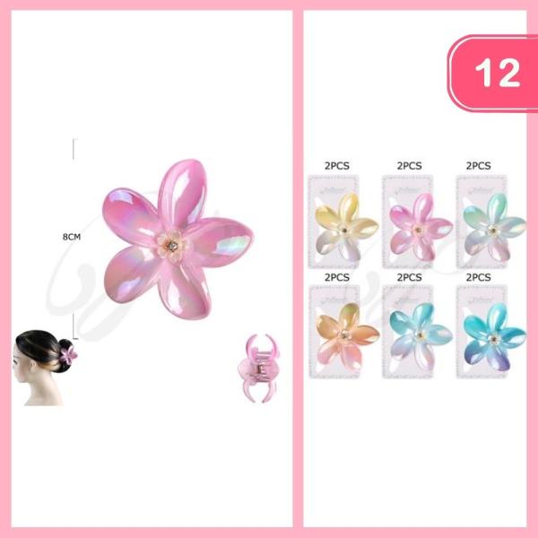 FLOWER HAIR CLAW CLIP (12 UNITS)