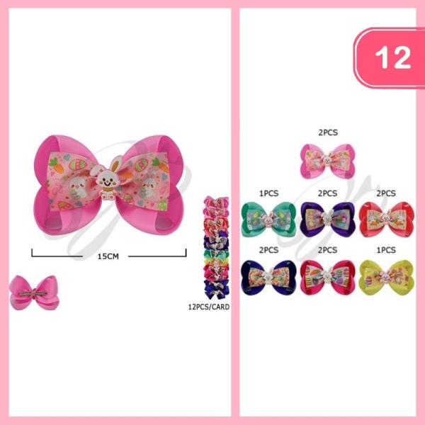 EASTER DAY RIBBON HAIR BOW (12 UNITS)