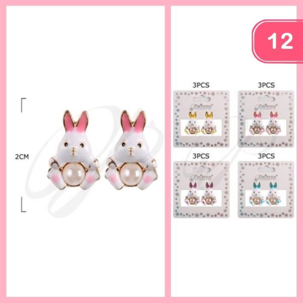 EASTER BUNNY POST EARRING (12 UNITS)