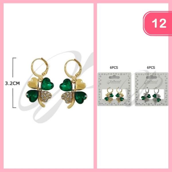 ST PATRICKS CLOVER DANGLE EARRING (12 UNITS)