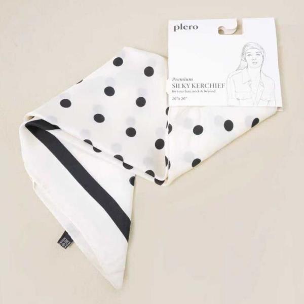 POLKA DOT SILKY SQUARE NECK SCARF