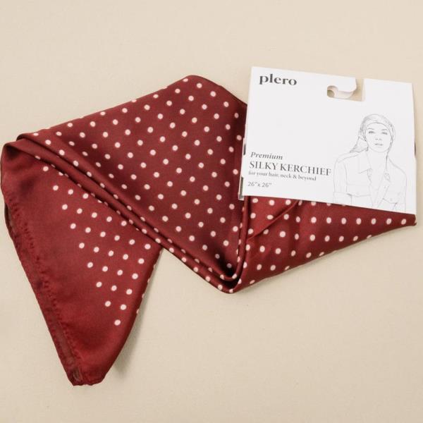 CLASSIC POLKA DOT SILKY BANDANA SQUARE NECK SCARF