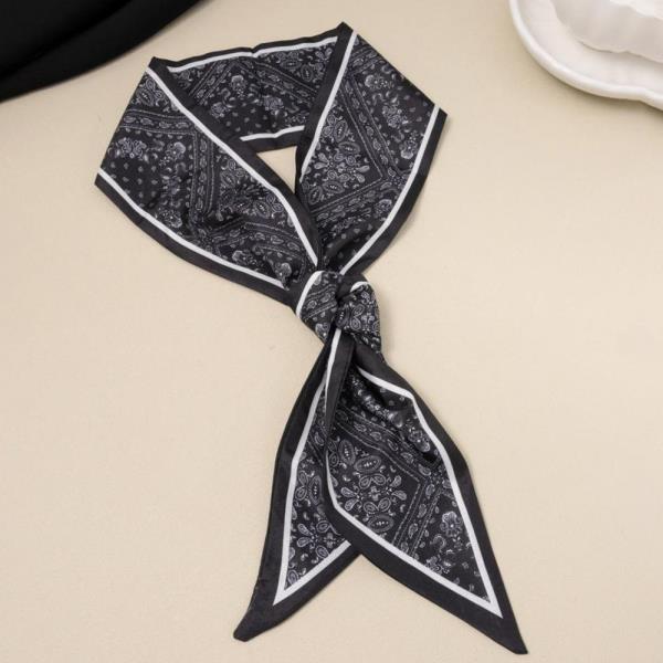 PAISLEY FRAME SILKY BANDANA SKINNY NECK SCARF
