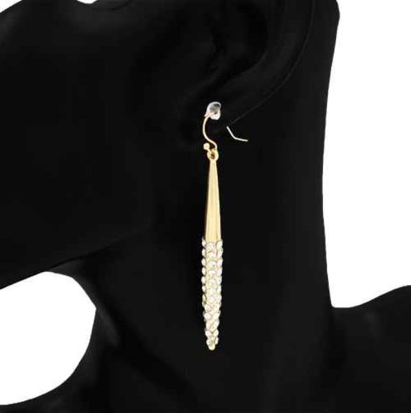 METAL PEARL BAR DROP DANGLE EARRING