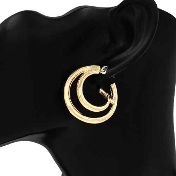 METAL DOUBLE CIRCLE HOOP EARRING