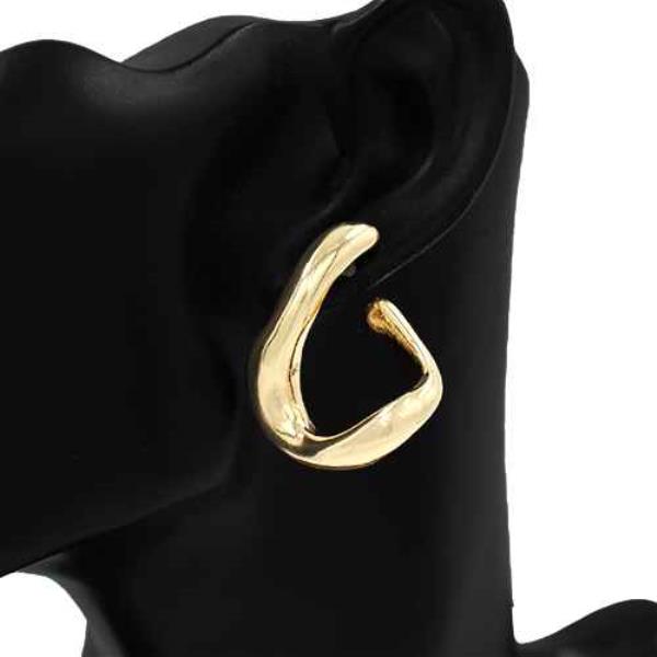 METAL ABSTRACT OPEN HOOP EARRING