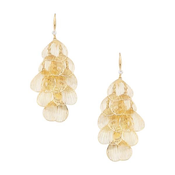 METAL CLUSTER DANGLE EARRINGS