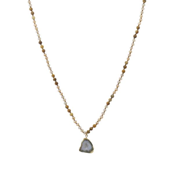BEADED  STONE NECKLACE