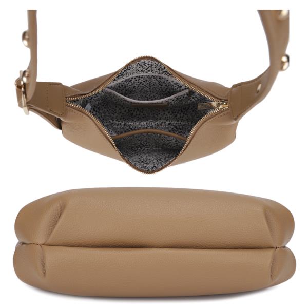 CURVE STUD SHOULDER BAG