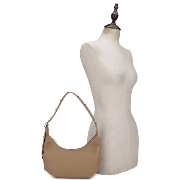 CURVE STUD SHOULDER BAG