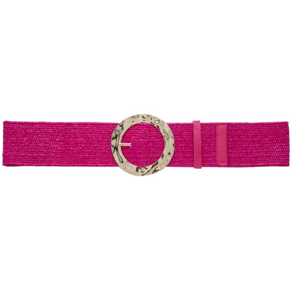 WOVEN ROUND METAL BUCKLE BELT