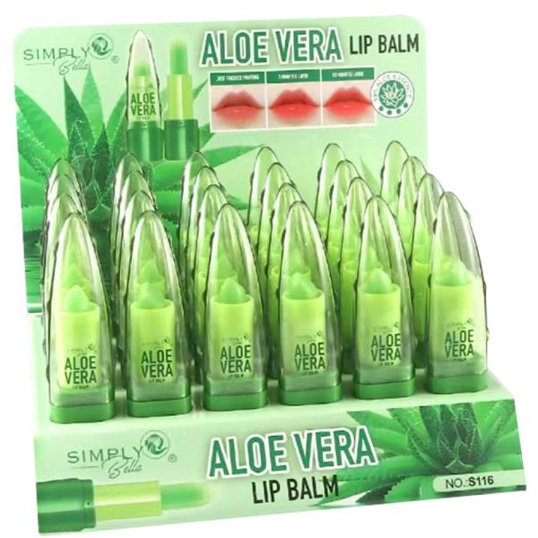 SIMPLY BELLA ALOE VERA LIP BALM (24 UNITS)