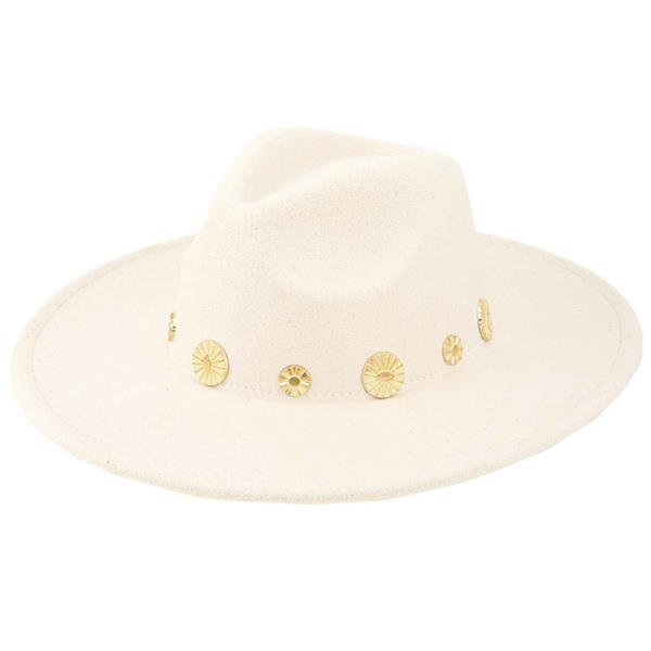 2 PC SUEDE METAL STUDDED FEDORA HAT