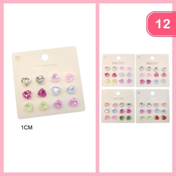 HEART POST EARRING (12 UNITS)