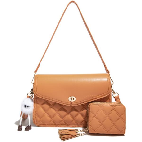 2IN1 QUILTED CROSSBODY W WALLET SET